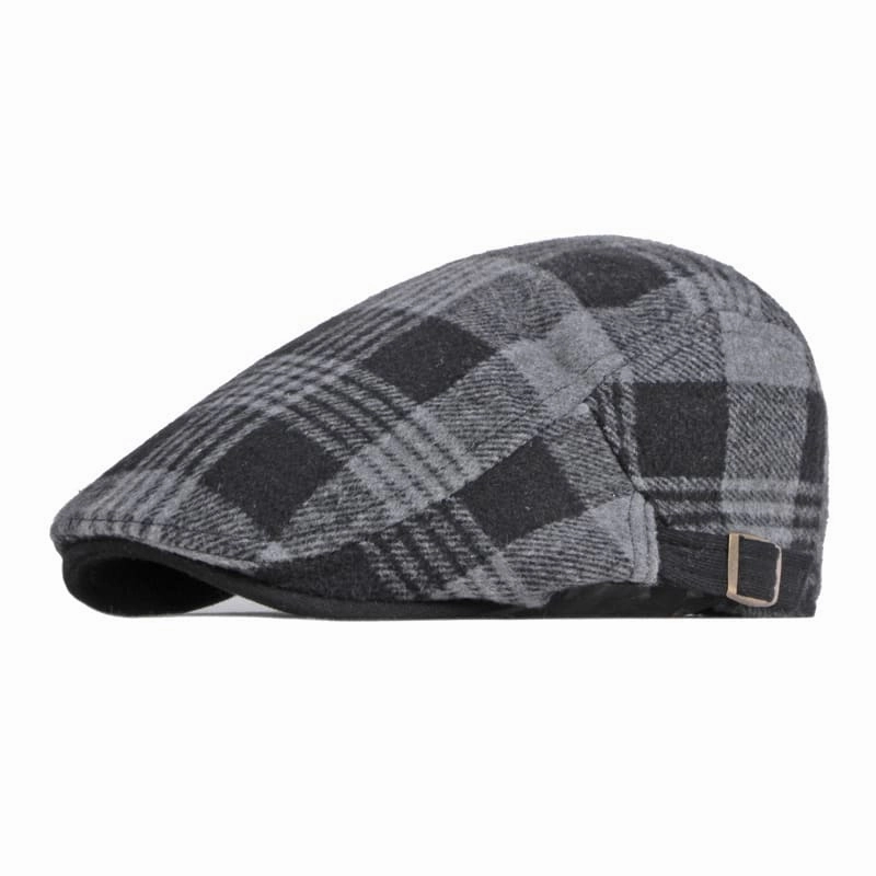 Weris Plaid Woolen Flat Cap