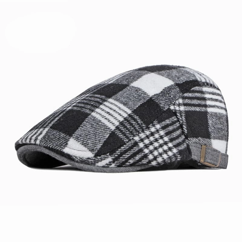 Weris Plaid Woolen Flat Cap