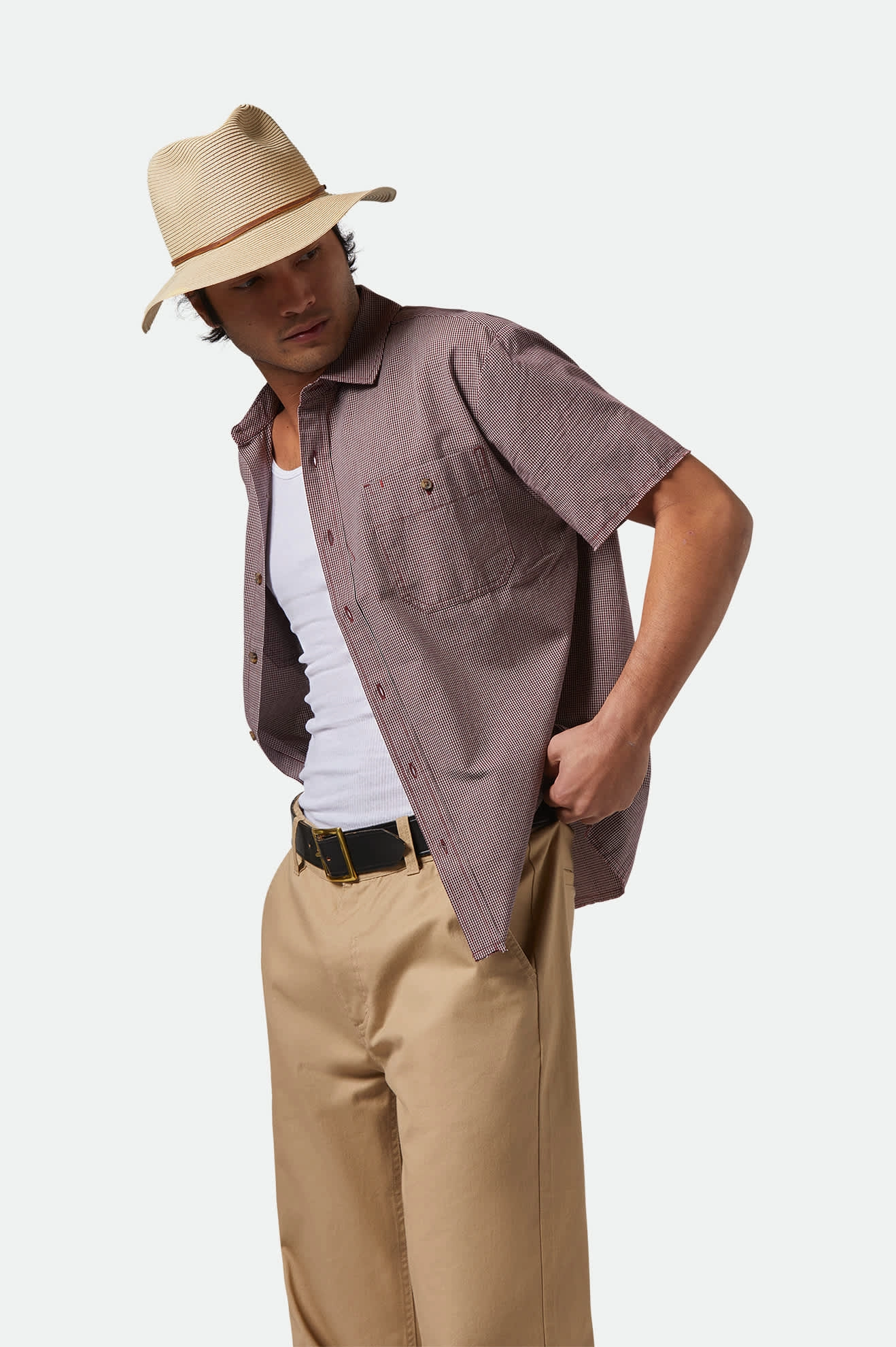 Wesley Straw Packable Fedora - Tan