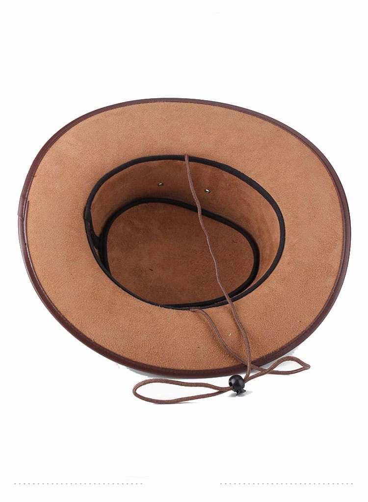 Western Cowboy Leather Porkpie Hat