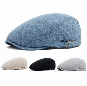 Whistler Linen Driver Flat Cap