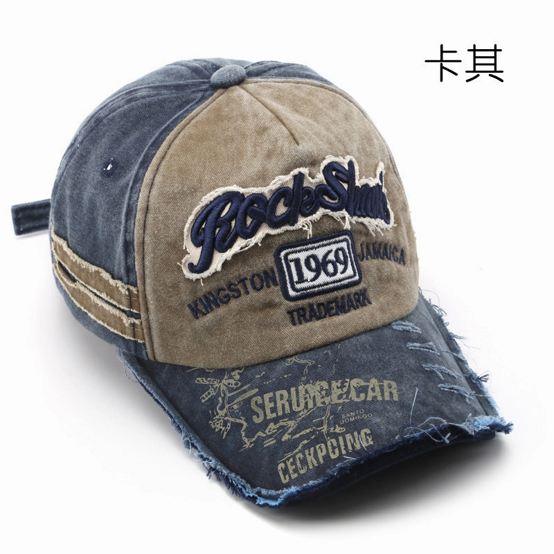 Wholesale 1969 Vintage Washed Old Letter Embroidered Hole Baseball Cap