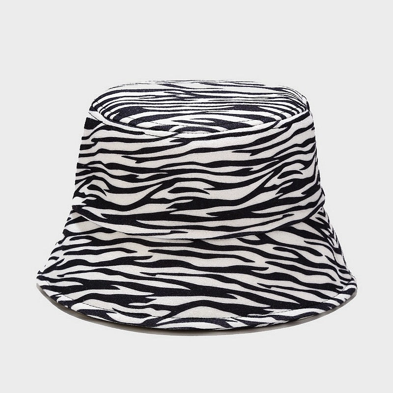 Wholesale 2023 Autumn and Winter New Thickened Wool Cow Pattern Leopard Pattern Zebra Pattern Fisherman Hat