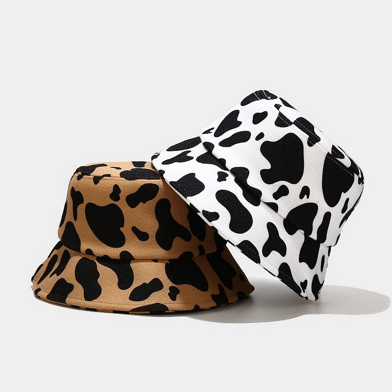 Wholesale 2023 Autumn and Winter New Thickened Wool Cow Pattern Leopard Pattern Zebra Pattern Fisherman Hat