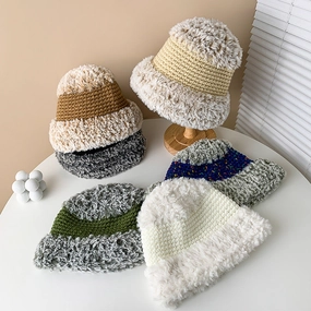 Wholesale 2023 Autumn and Winter Woolen Hat Plush Warm Fisherman Hat