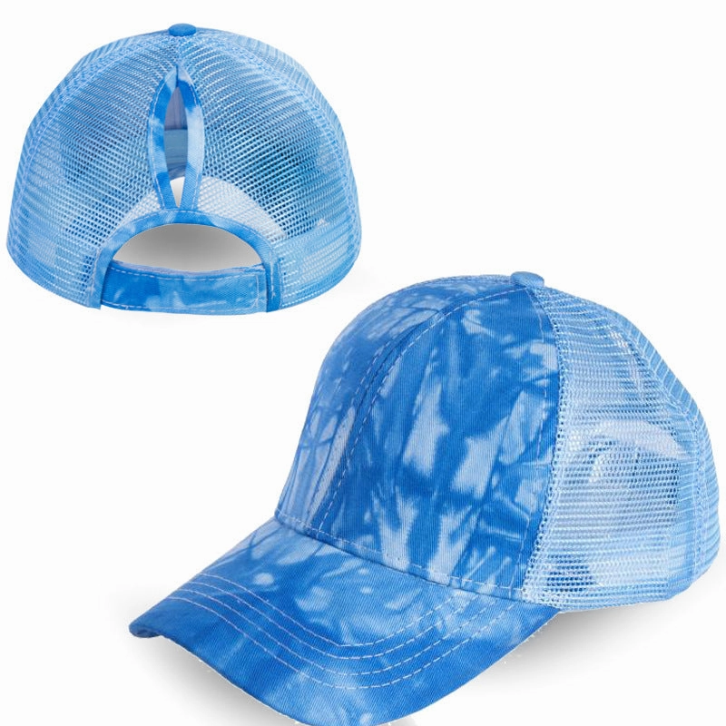 Wholesale Acid Wash Ponytail Solid Color Baseball Cap
