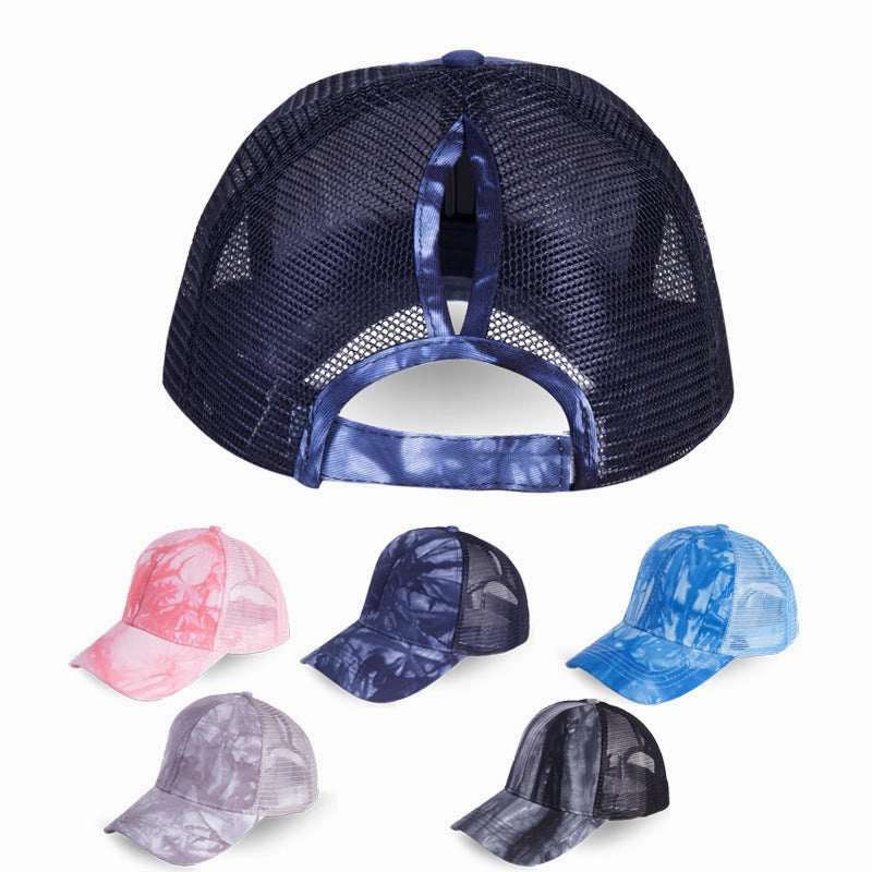 Wholesale Acid Wash Ponytail Solid Color Baseball Cap