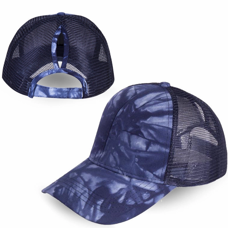 Wholesale Acid Wash Ponytail Solid Color Baseball Cap