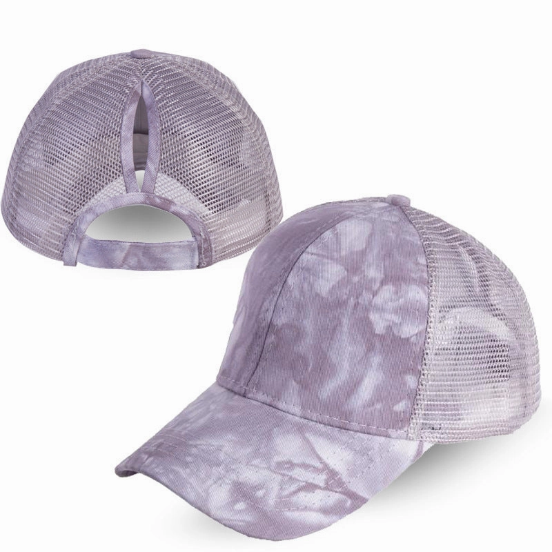 Wholesale Acid Wash Ponytail Solid Color Baseball Cap