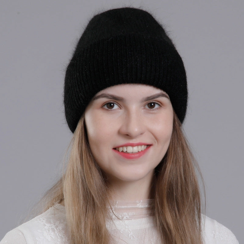 Wholesale All-match Rabbit Fur Autumn and Winter Fashion Knitted Wool Warm Pullover Earmuffs