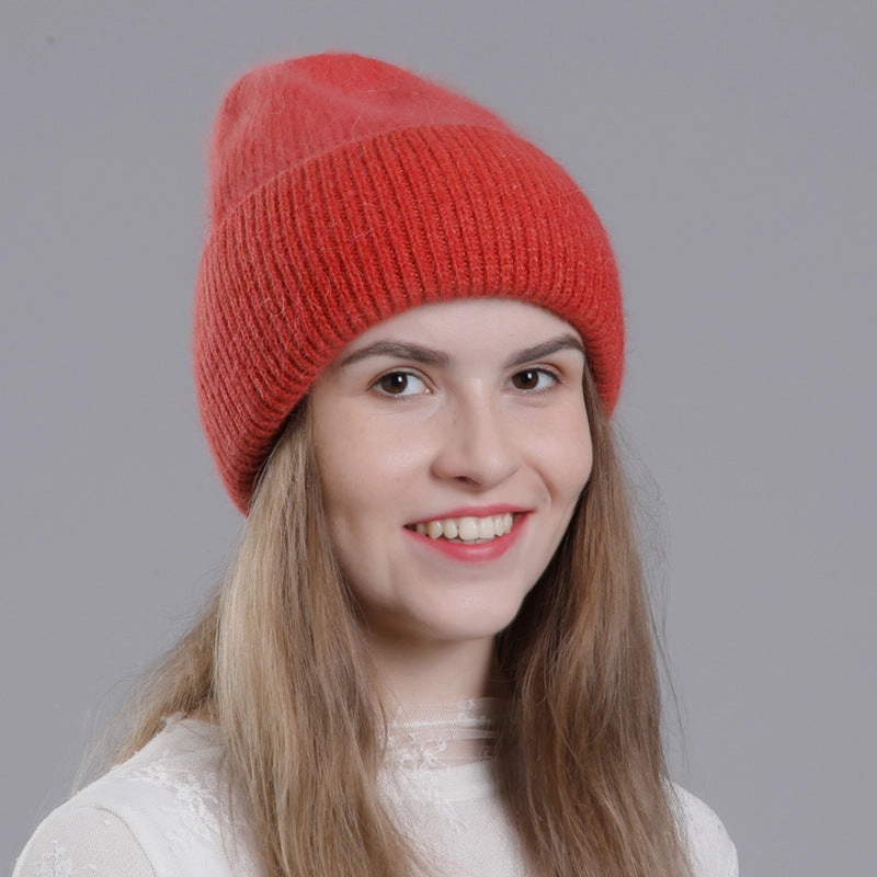 Wholesale All-match Rabbit Fur Autumn and Winter Fashion Knitted Wool Warm Pullover Earmuffs