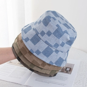 Wholesale  All-match Small Fashionable Plain Face Coverage Bucket Hat Trendy