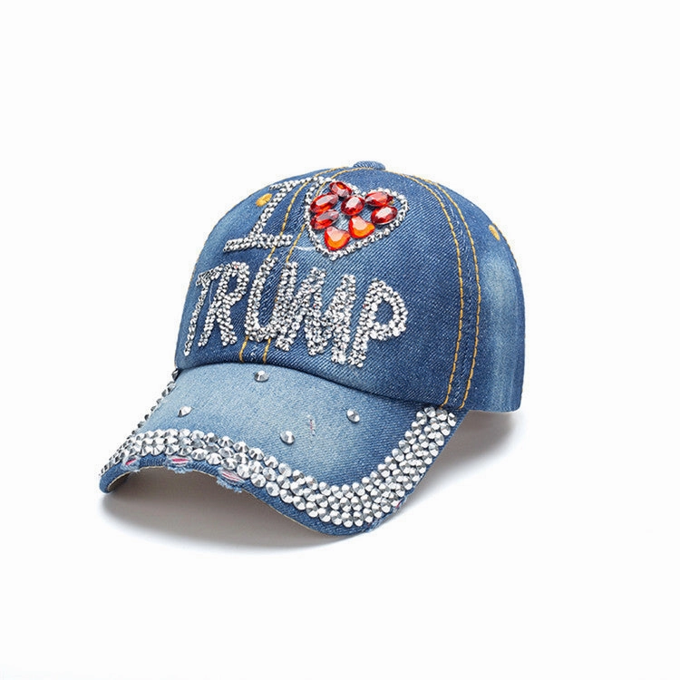 Wholesale American Flag Denim Diamond Activity Sun Protection Baseball Cap