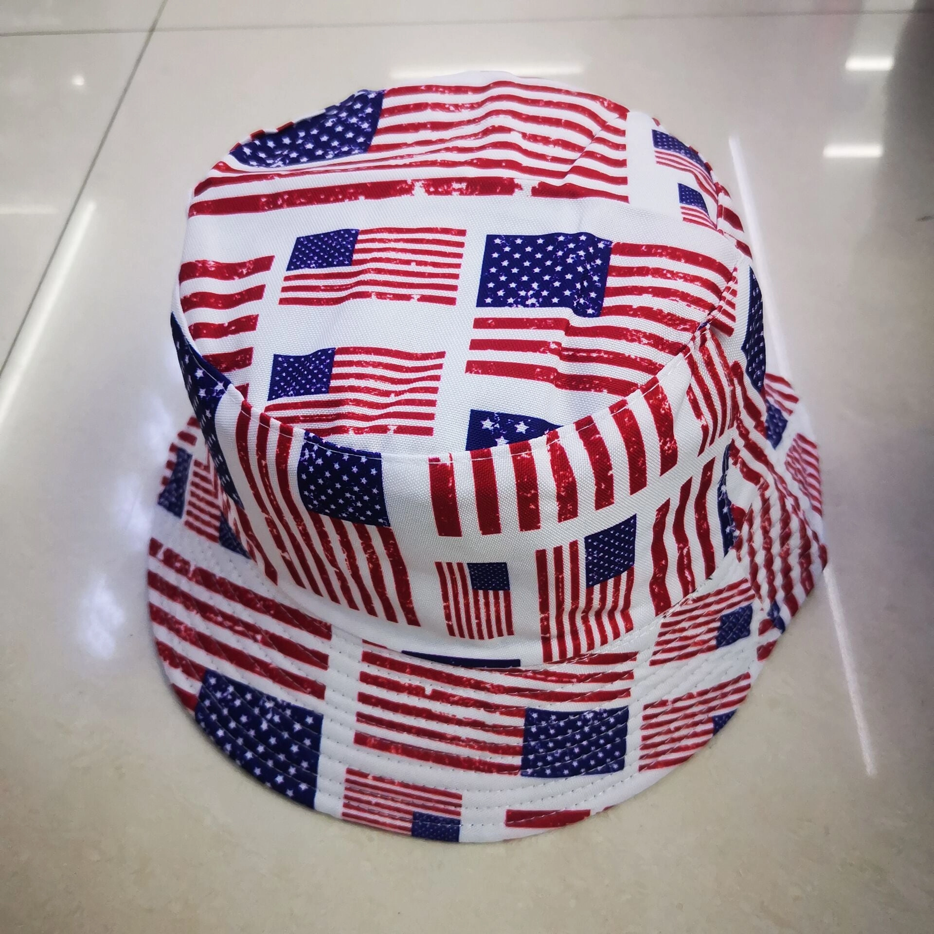 Wholesale American Flag Pattern Polyester Bucket Hat