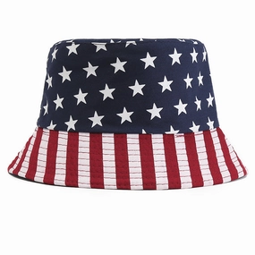 Wholesale American Flag Pattern Polyester Bucket Hat