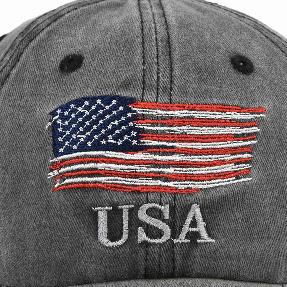 Wholesale American Flag Vintage Independence Day Embroidered Baseball Cap