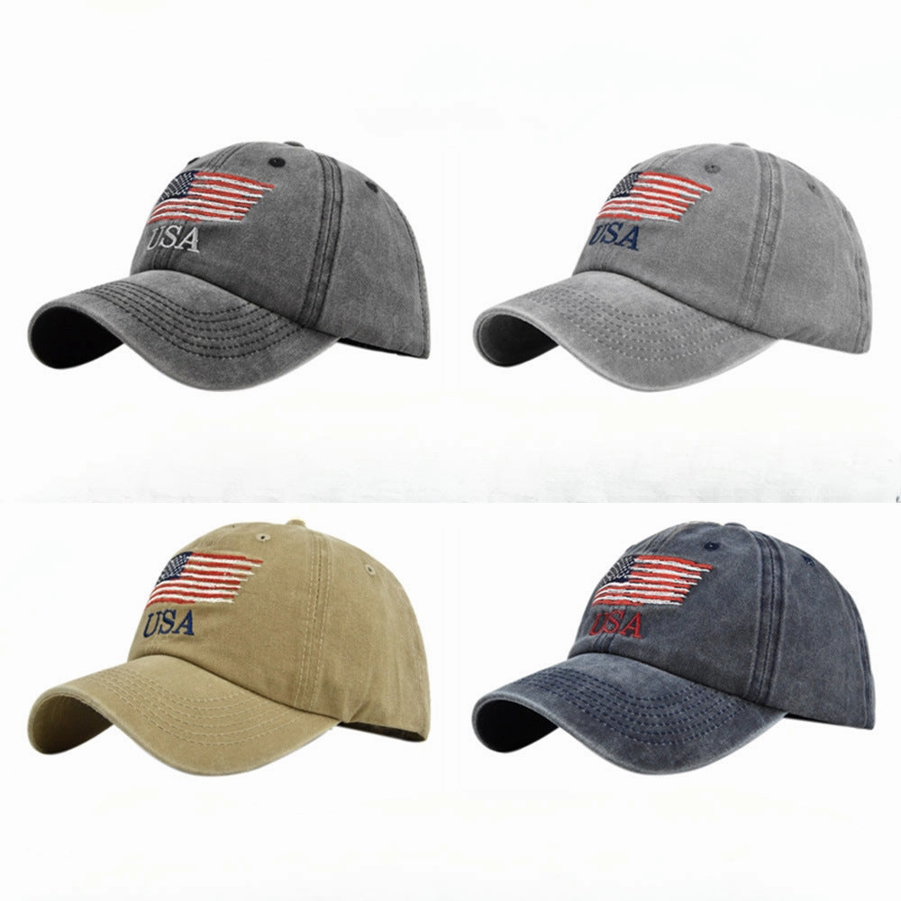 Wholesale American Flag Vintage Independence Day Embroidered Baseball Cap