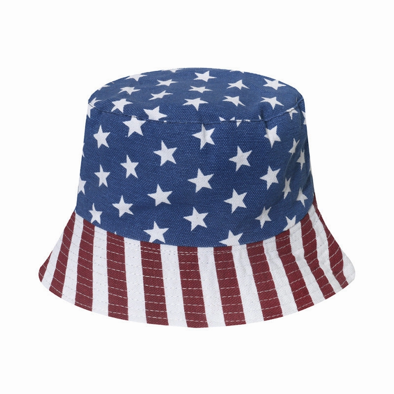 Wholesale American Independence Day Polyester Bucket Hat Women