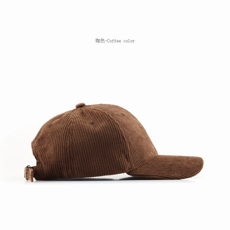 Wholesale Autumn and Winter Corduroy Solid Color Curved Brim Baseball Cap