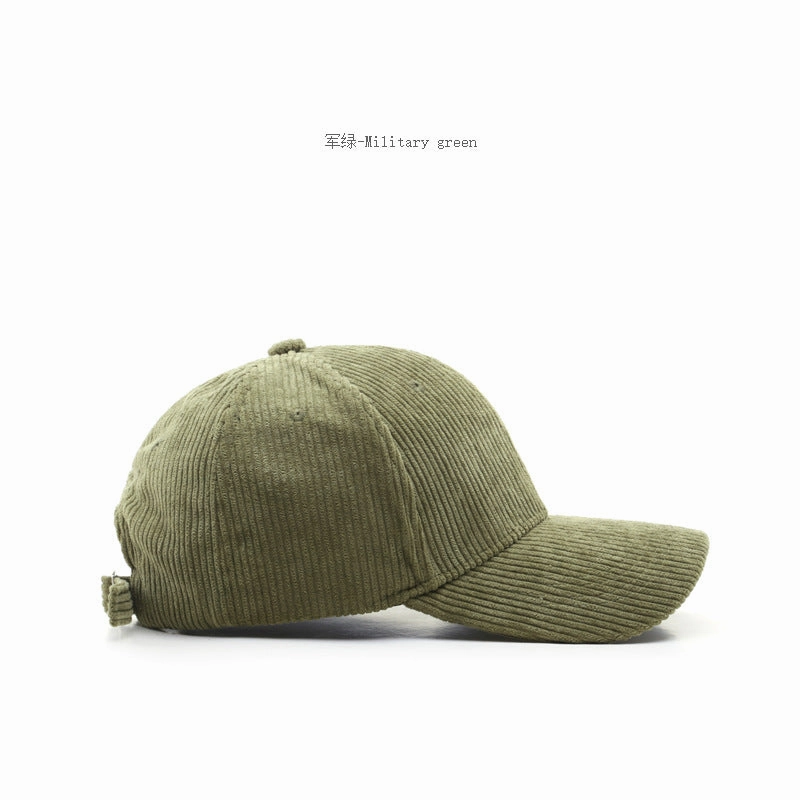 Wholesale Autumn and Winter Corduroy Solid Color Curved Brim Baseball Cap