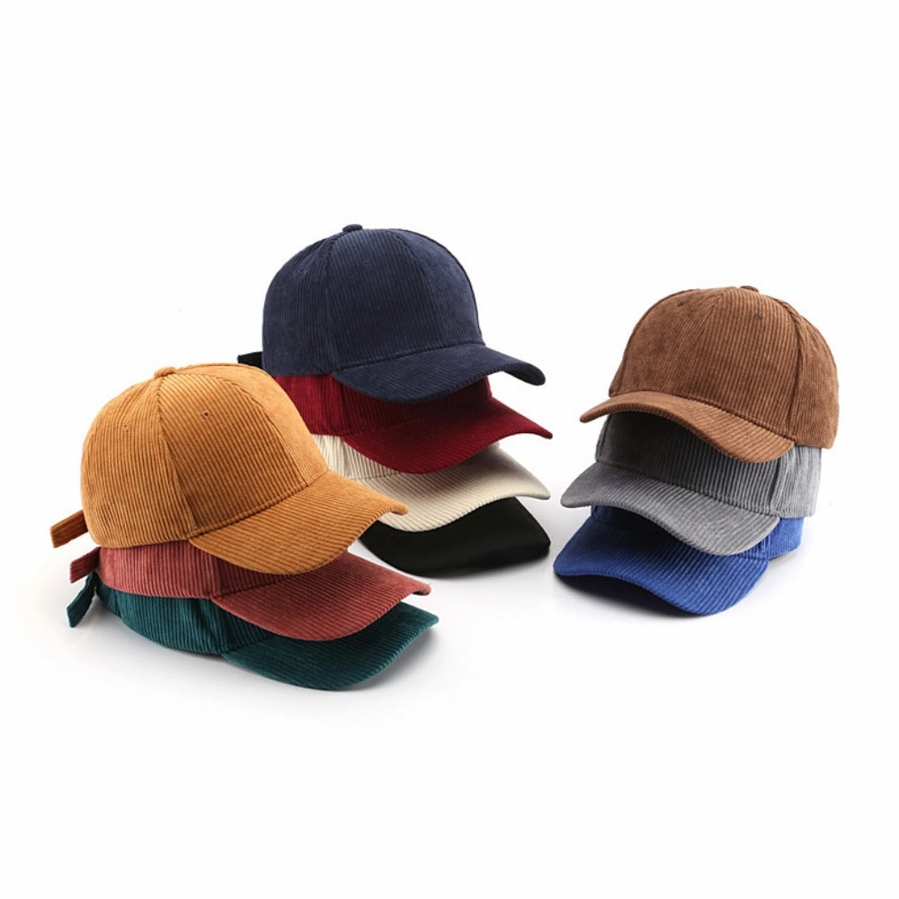 Wholesale Autumn and Winter Corduroy Solid Color Curved Brim Baseball Cap