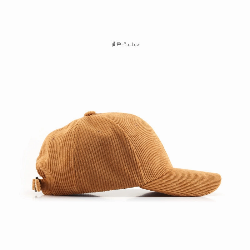 Wholesale Autumn and Winter Corduroy Solid Color Curved Brim Baseball Cap