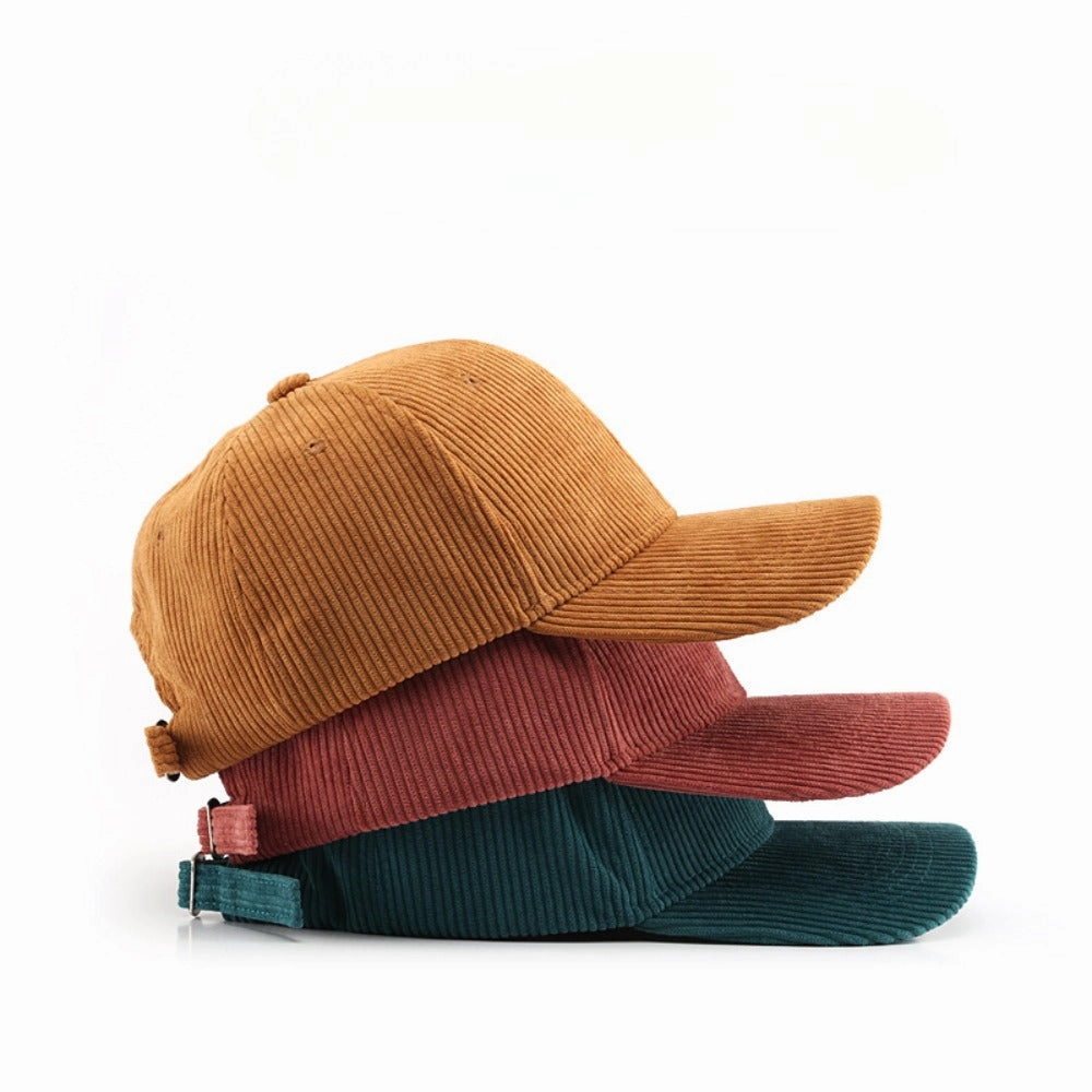 Wholesale Autumn and Winter Corduroy Solid Color Curved Brim Baseball Cap