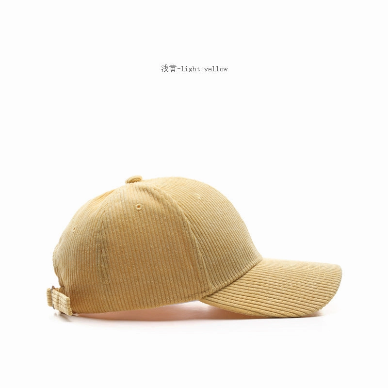 Wholesale Autumn and Winter Corduroy Solid Color Curved Brim Baseball Cap