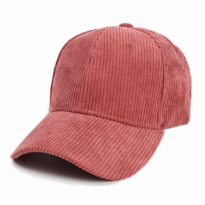 Wholesale Autumn and Winter Corduroy Solid Color Fashionable Warm Curved Brim Hat