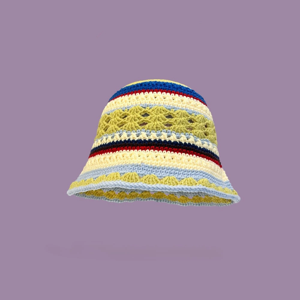 Wholesale Autumn and Winter Small Fresh Autumn and Winter Hollow Flowers Knitted Fisherman Hat