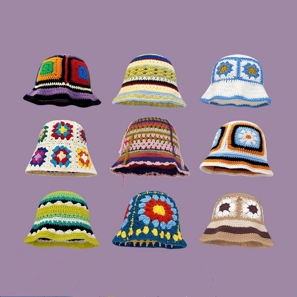 Wholesale Autumn and Winter Small Fresh Autumn and Winter Hollow Flowers Knitted Fisherman Hat