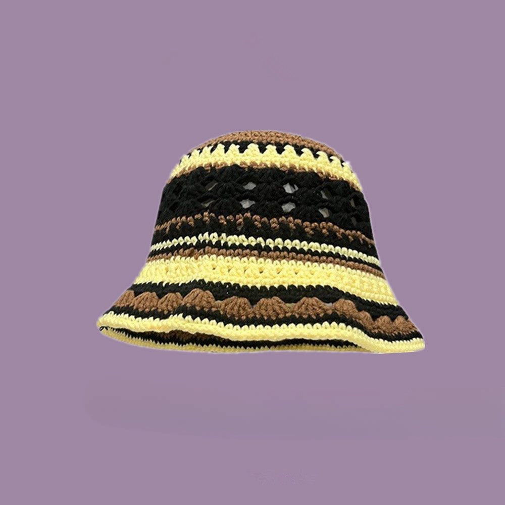 Wholesale Autumn and Winter Small Fresh Autumn and Winter Hollow Flowers Knitted Fisherman Hat