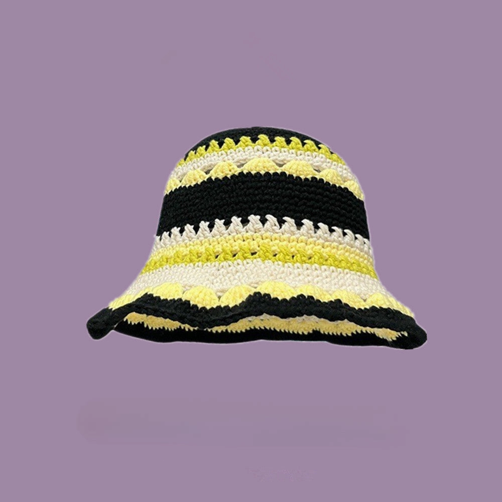 Wholesale Autumn and Winter Small Fresh Autumn and Winter Hollow Flowers Knitted Fisherman Hat