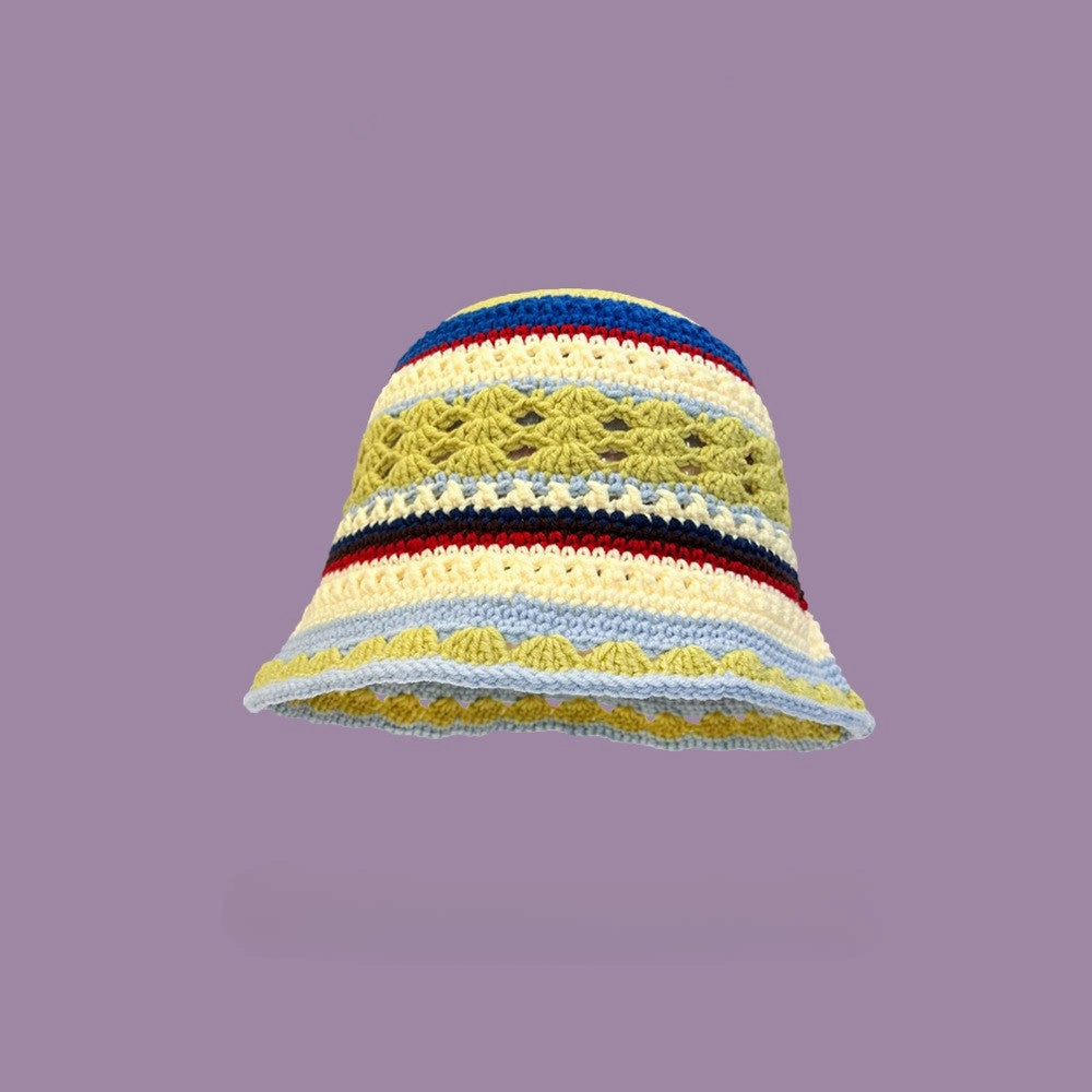 Wholesale Autumn and Winter Small Fresh Autumn and Winter Hollow Flowers Knitted Fisherman Hat