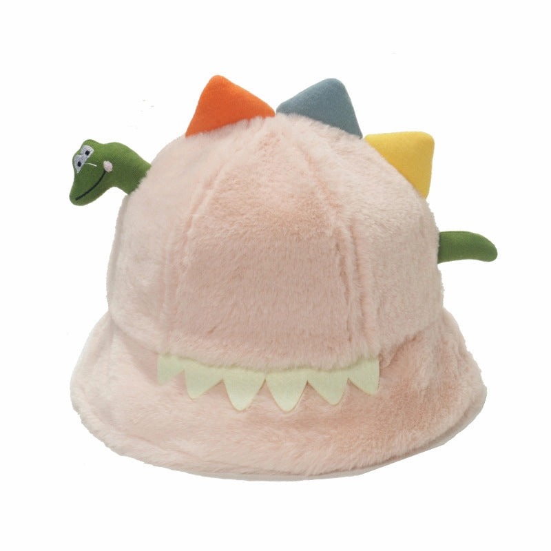 Wholesale Autumn and Winter Thickened Warm Plush Cartoon Three-dimensional Dinosaur Fisherman Hat