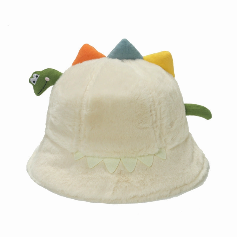 Wholesale Autumn and Winter Thickened Warm Plush Cartoon Three-dimensional Dinosaur Fisherman Hat