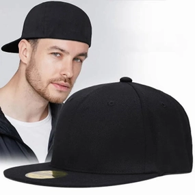 Wholesale Back Closure Full Wrap Fashion Solid Color Flat Brim Baseball Cap