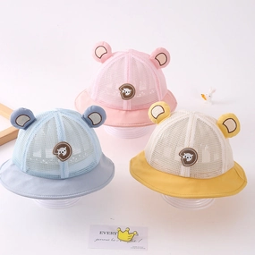 Wholesale Bear Ears Kids Cotton Bucket Hat