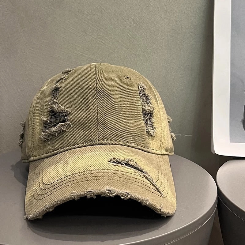 Wholesale Big Head Ware Washed Old Hole Baseball Cap Women's  All-match Showing Face Small Men's Fashion
