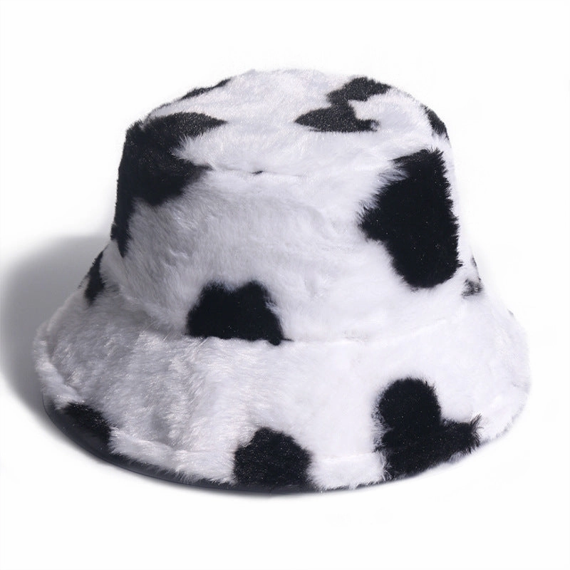 Wholesale Black and White Cow Pattern Bucket Hat