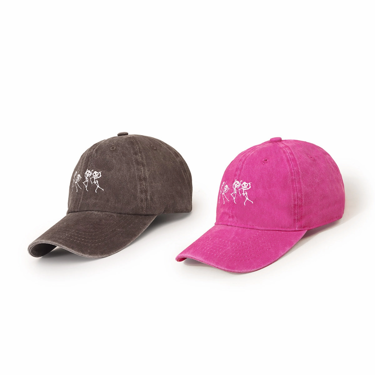 Wholesale Black Skull Washed Baseball Cap