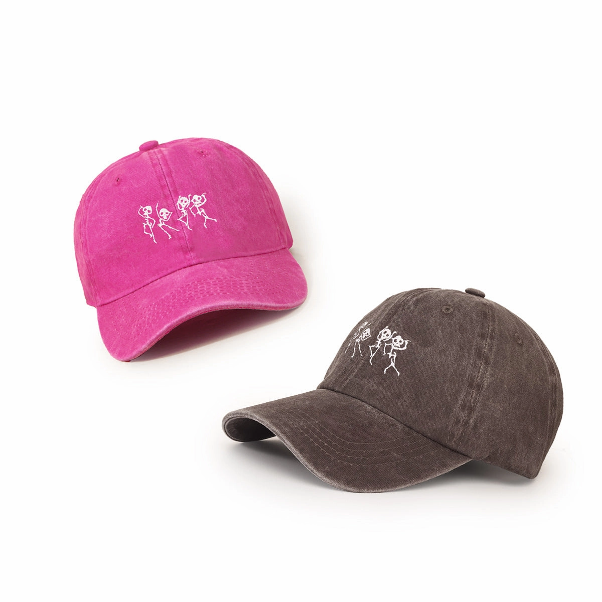 Wholesale Black Skull Washed Baseball Cap