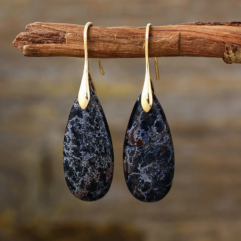 Wholesale Bohemian Droplet Pendant Natural Stone Earrings