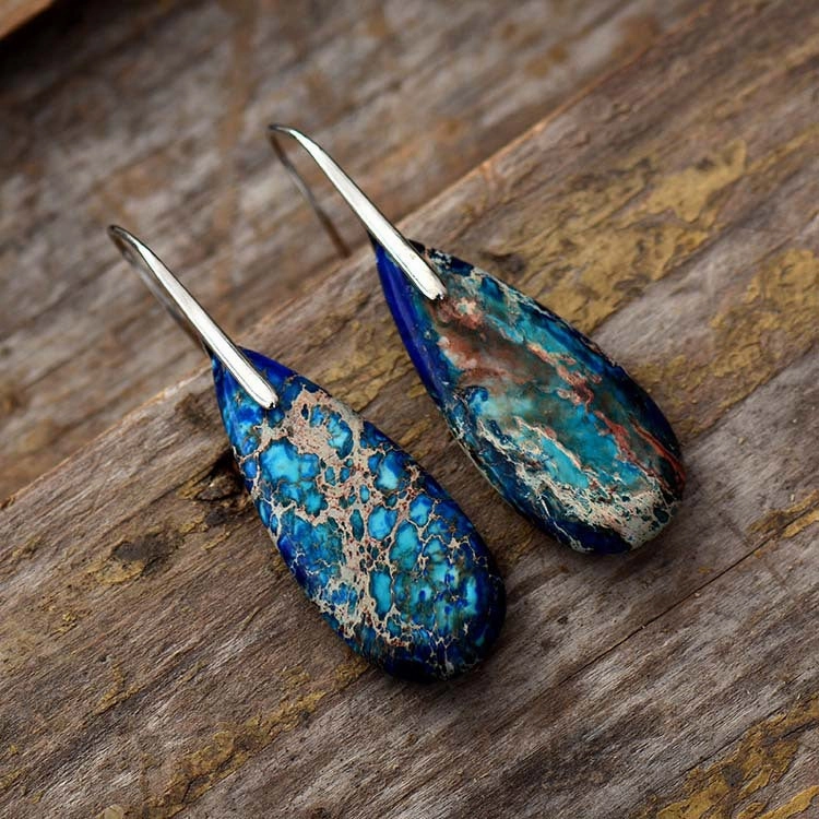 Wholesale Bohemian Droplet Pendant Natural Stone Earrings