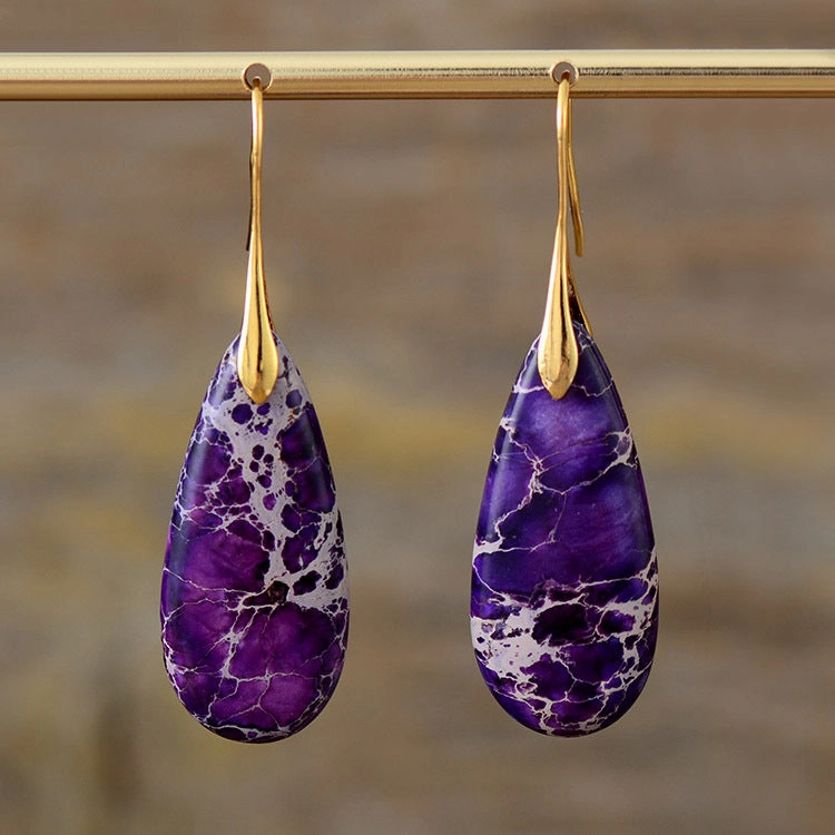 Wholesale Bohemian Droplet Pendant Natural Stone Earrings