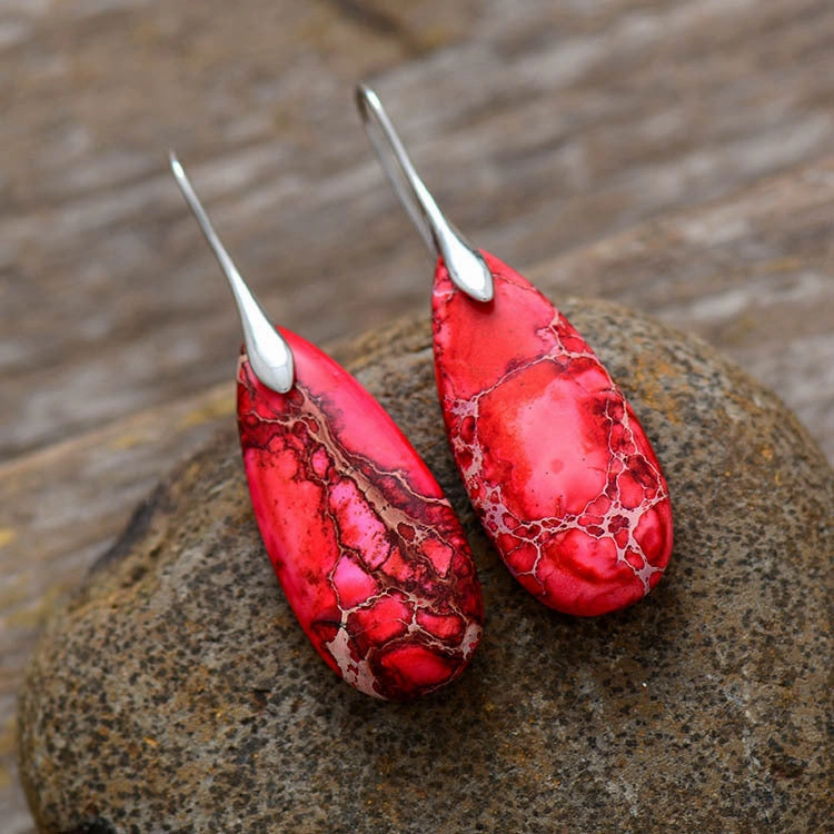 Wholesale Bohemian Droplet Pendant Natural Stone Earrings