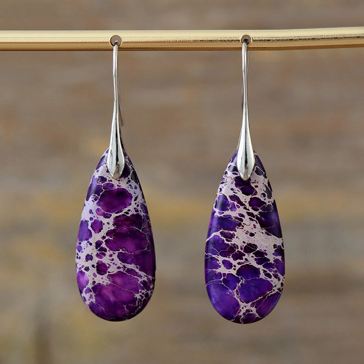 Wholesale Bohemian Droplet Pendant Natural Stone Earrings