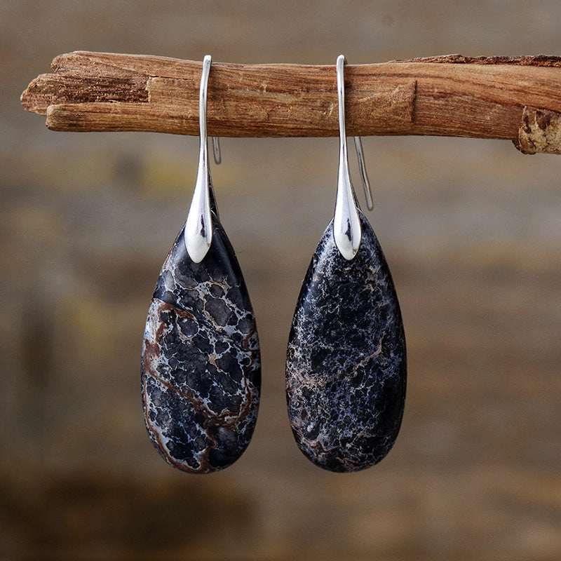 Wholesale Bohemian Droplet Pendant Natural Stone Earrings