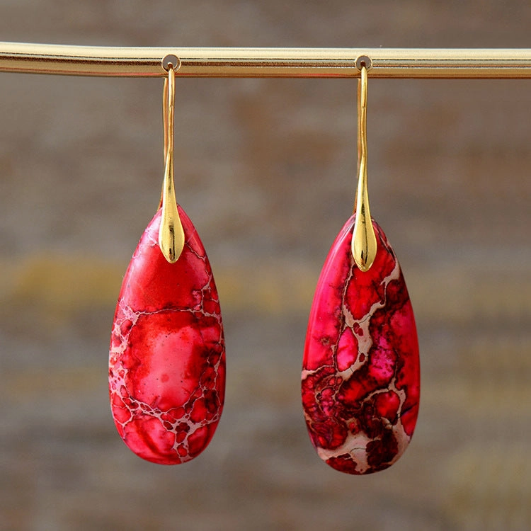 Wholesale Bohemian Droplet Pendant Natural Stone Earrings