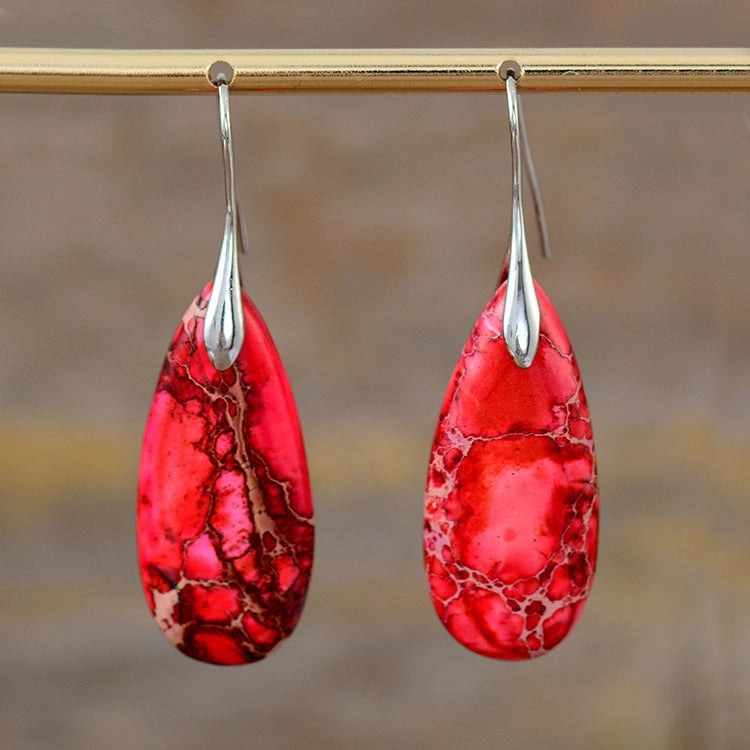 Wholesale Bohemian Droplet Pendant Natural Stone Earrings